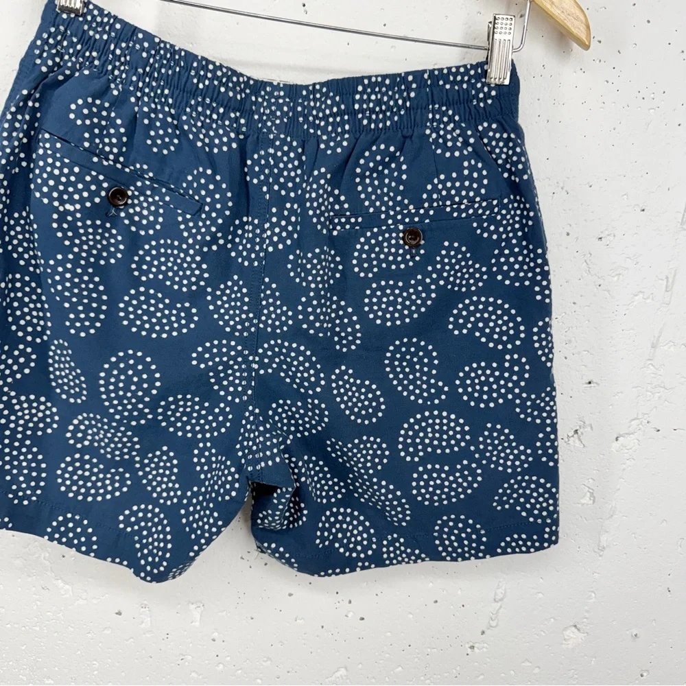 J. Crew men's size Small blue and white paisley lined dock shorts